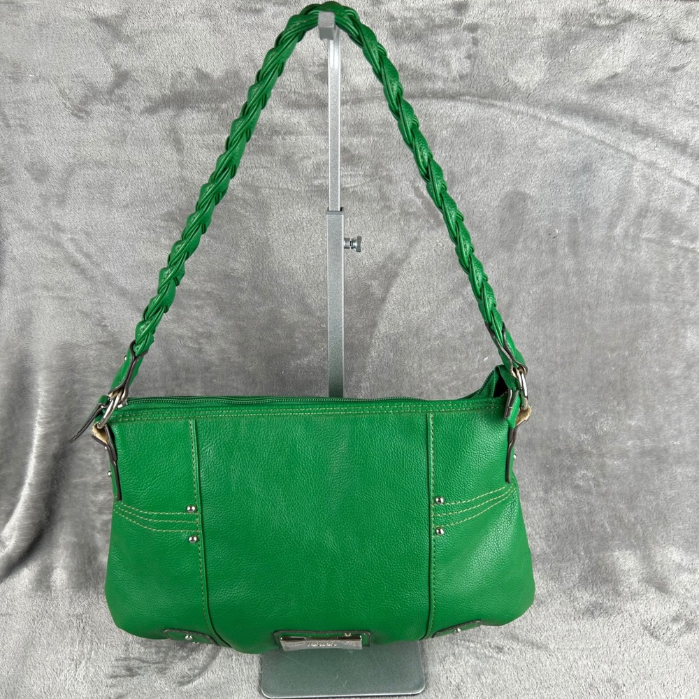 XOXO Green Pebbled Faux Leather Braided Strap Shoulder‎ Bag Y2K Hobo Purse